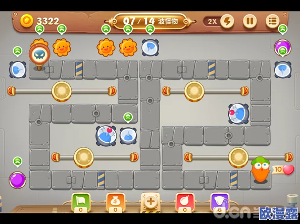 保卫萝卜3攻略：强力火柱攻击炮塔与汽油瓶炮塔详细介绍及使用技巧